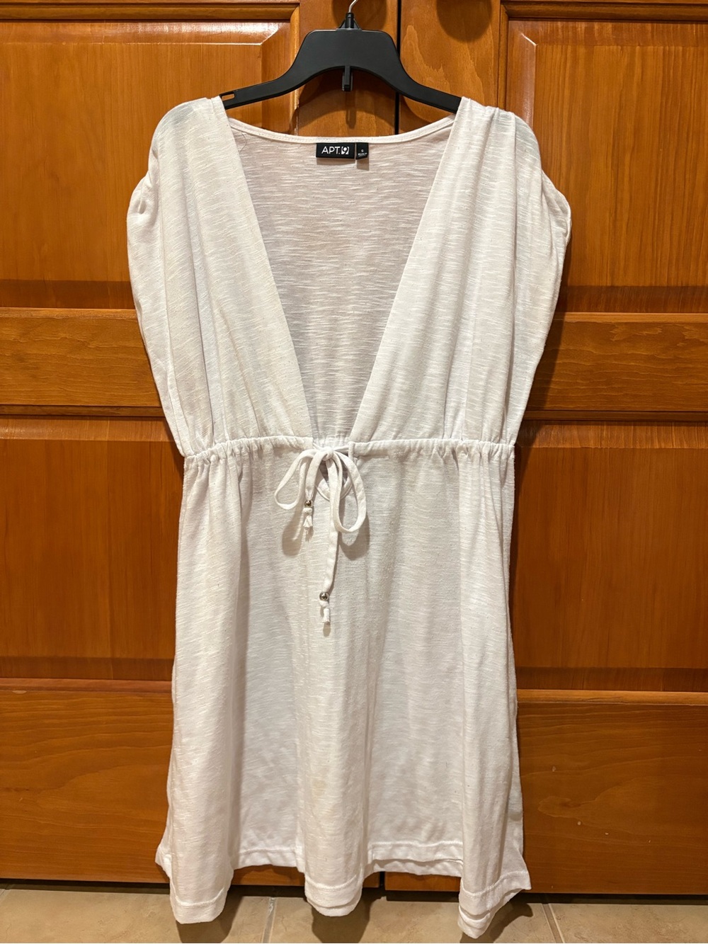 Apt. 9 Light Cream V-Neck Slub Knit Top